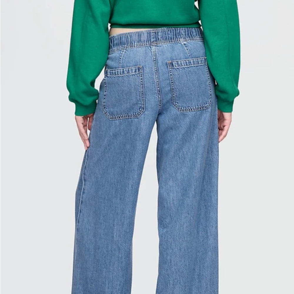 GAP Mid Rise UltraSoft Pleated Easy Baggy Jeans in XS petite